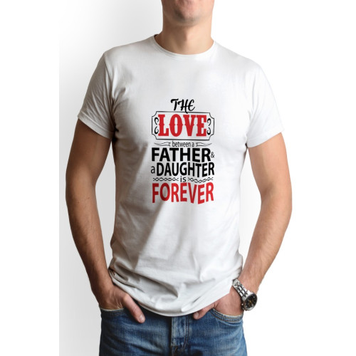 Tricou barbat personalizat, 'Father love', bumbac, Oktane, Alb