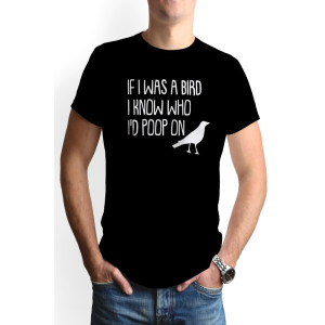 Tricou barbat personalizat, 'If I was a bird', Oktane, Negru