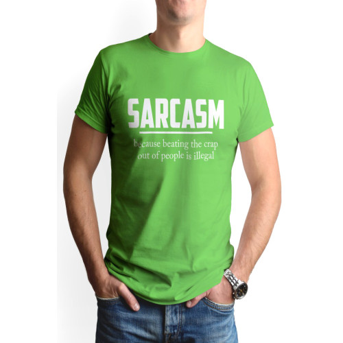Tricou barbat personalizat, 'Sarcasm', bumbac, Oktane, Verde