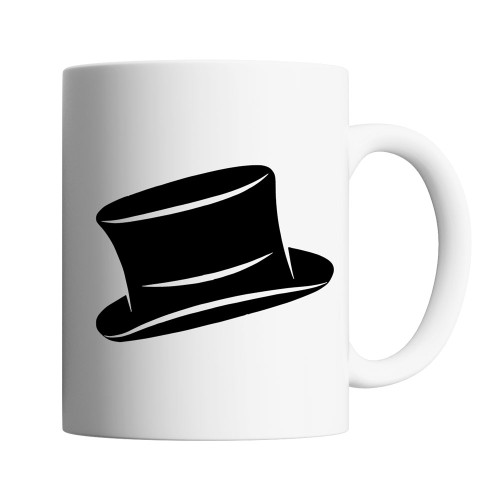 Cana cafea/ceai, Oktane, 330 ml, 'Black hat', ceramica, alba