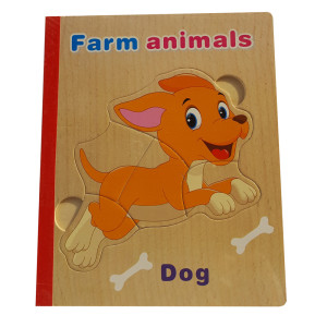 Animale domestice - Prima mea carte cu puzzle din lemn