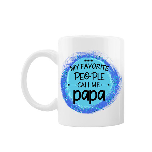 Cana personalizata "My favorite people call me papa", Oktane, ceramica alba, 330 ml