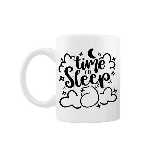 Cana personalizata "Time to sleep", Oktane, ceramica alba, 330 ml