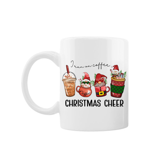 Cana personalizata "Christmas cheer", Oktane, ceramica alba, 330 ml