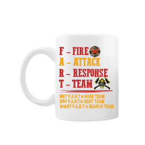 Cana personalizata "Fire, attack, response, team", Oktane, ceramica alba, 330 ml