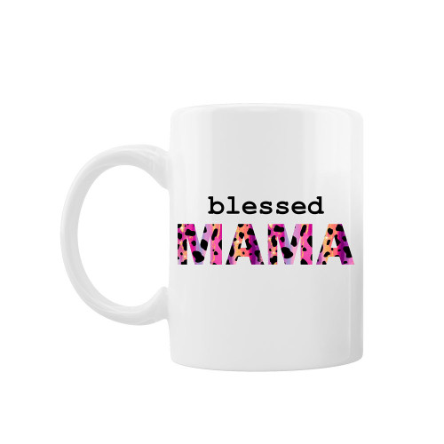 Cana personalizata "Blessed mama", Oktane, ceramica alba, 330 ml