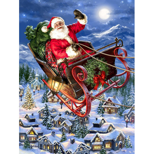 Puzzle personalizat, Oktane, Santa Claus delivering Christmas, suprafata din carton, A4, 120 piese