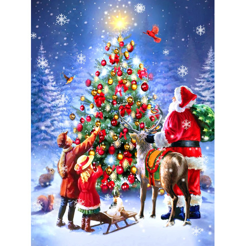 Puzzle personalizat, Oktane, Snowflake Christmas tree Santa Claus, suprafata din carton, A4, 120 piese
