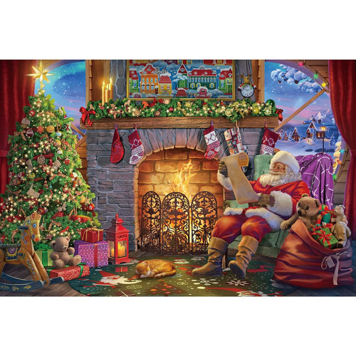Puzzle personalizat, Oktane, Santa Claus at fireplace, suprafata din carton, A4, 120 piese