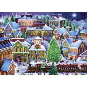 Puzzle Craciun, Oktane, Christmas Village, suprafata din carton, A4, 120 piese