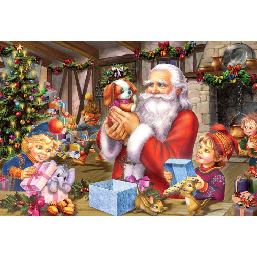 Puzzle Craciun, Oktane, Smile for Santa, suprafata din carton, A4, 120 piese