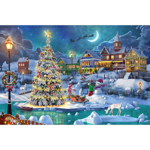 Puzzle Craciun, Oktane, Christmas tree, suprafata din carton, A4, 120 piese