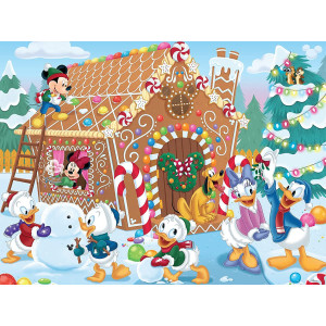 Puzzle Craciun, Oktane, Minnie and Mickey, suprafata din carton, A4, 120 piese
