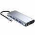 Hub adaptor OKTANE® USB Type-C la 1xHDMI, 1xVGA, 1xPower Delivery 3.0, 1xRJ45 Gigabit Ethernet, 2xUSB3.0, 2xUSB2.0, 1xSD card reader, 1xMicro SD card reader, 1 x Audio Jack