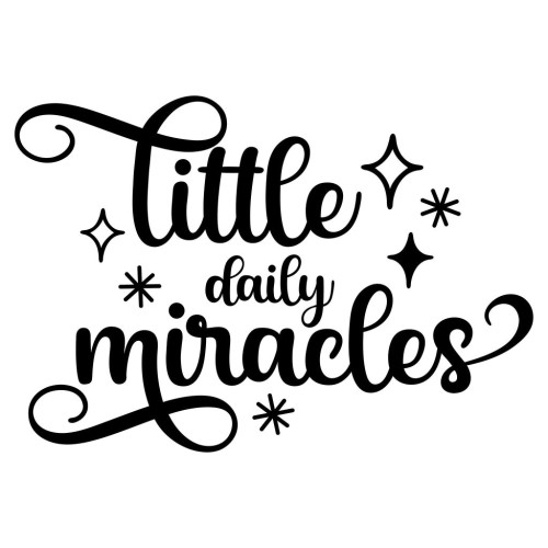 Sticker decorativ pentru perete, Little daily miracles, negru