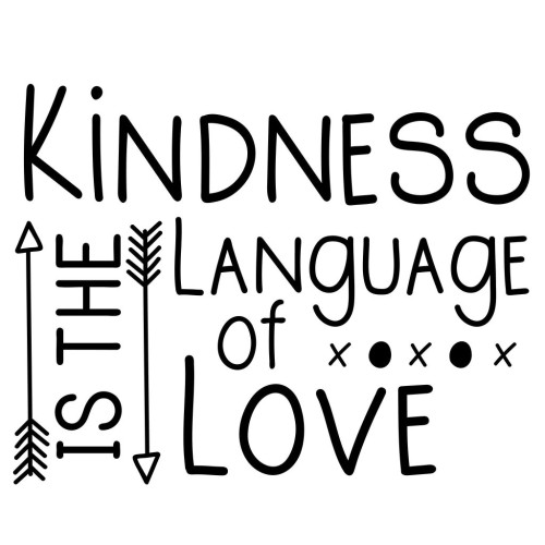 Sticker decorativ, Kindness is the language of love, Oktane, PVC autocolant, Negru