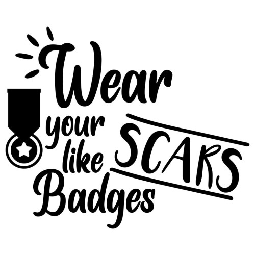 Sticker decorativ, Wear your like Scars Badges, Oktane, PVC autocolant, Negru