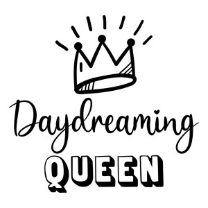 Sticker decorativ pentru perete, Daydreaming queen, negru