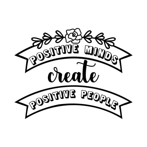 Sticker decorativ pentru perete, Positive minds create positive people, negru
