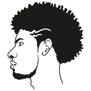 Sticker decorativ, Black afro african american male, Oktane, PVC autocolant, Negru
