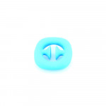 Jucarie senzoriala Snap suction cup popper noise, Oktane®, 6x6x1.2 cm, silicon, Albastru