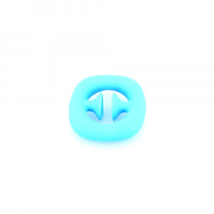 Jucarie senzoriala Snap suction cup popper noise, Oktane®, 6x6x1.2 cm, silicon, Albastru